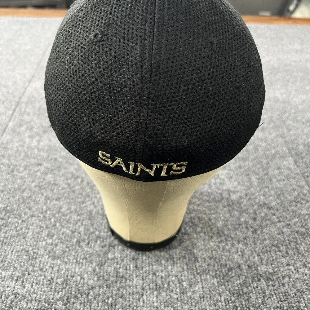 New Orleans Saints Cap Hat Small-Medium Black Gold Who Dey OSFM NFL Football